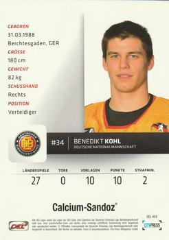 2012-13 Playercards (DEL) #DEL-469 Benedikt Kohl Back