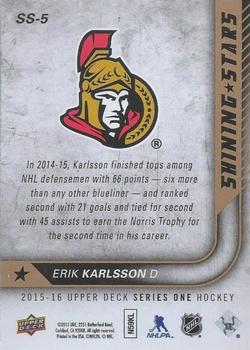 2015-16 Upper Deck - Shining Stars Blue #SS-5 Erik Karlsson Back