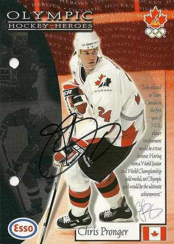 1997 Esso Olympic Hockey Heroes - Autograph Sheets #A-15 Chris Pronger Front