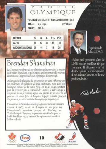 1997 Esso Olympic Hockey Heroes French #10 Brendan Shanahan Back