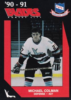 1990-91 Kansas City Blades (IHL) #14 Michael Colman Front