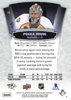 2015-16 Upper Deck Contours #15 Pekka Rinne Back