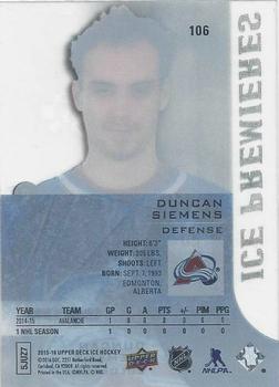 2015-16 Upper Deck Ice #106 Duncan Siemens Back