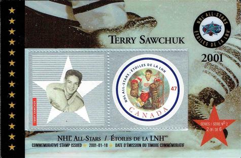 2001 Canada Post NHL All-Stars #2 Terry Sawchuk Front
