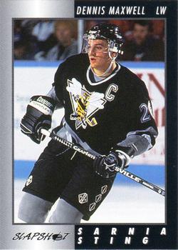 1994-95 Slapshot Sarnia Sting (OHL) #22 Dennis Maxwell Front