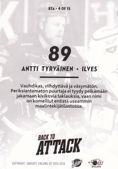 2015-16 Cardset Finland - Back to Attack #BTA4 Antti Tyrväinen Back