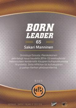 2015-16 Cardset Finland - Born Leader #BL3 Sakari Manninen Back