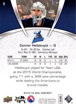 2015-16 Upper Deck AHL #5 Connor Hellebuyck Back