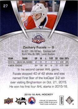 2015-16 Upper Deck AHL #27 Zachary Fucale Back