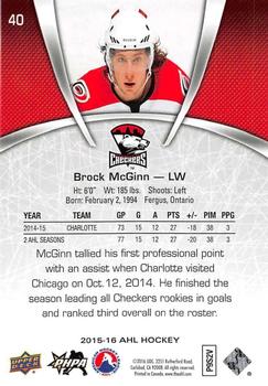 2015-16 Upper Deck AHL #40 Brock McGinn Back