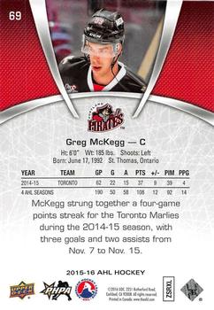 2015-16 Upper Deck AHL #69 Greg McKegg Back