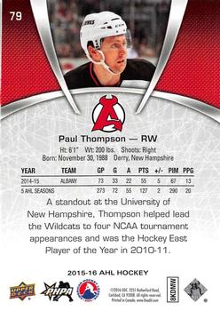 2015-16 Upper Deck AHL #79 Paul Thompson Back