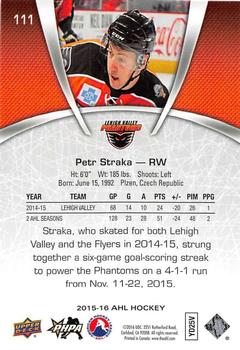 2015-16 Upper Deck AHL #111 Petr Straka Back