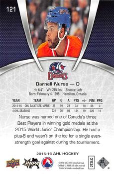 2015-16 Upper Deck AHL #121 Darnell Nurse Back
