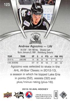 2015-16 Upper Deck AHL #125 Andrew Agozzino Back
