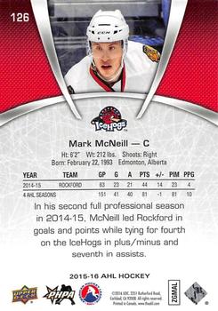 2015-16 Upper Deck AHL #126 Mark McNeill Back