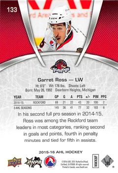 2015-16 Upper Deck AHL #133 Garret Ross Back