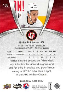 2015-16 Upper Deck AHL #138 Emile Poirier Back
