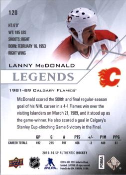 2015-16 SP Authentic #120 Lanny McDonald Back