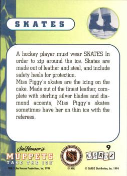 1994 Cardz Muppets Take the Ice #9 Skates Back