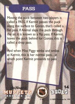 1994 Cardz Muppets Take the Ice #14 Pass Back