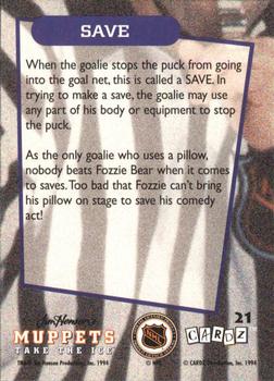 1994 Cardz Muppets Take the Ice #21 Save Back