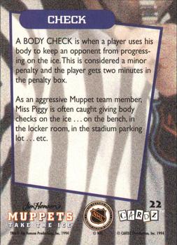 1994 Cardz Muppets Take the Ice #22 Check Back