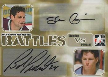 2005-06 In The Game Tough Customers - Famous Battles Double Autographs #GP Stu Grimson / Bob Probert Front