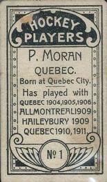1911-12 Imperial Tobacco Hockey Players (C55) #1 P. Moran Back