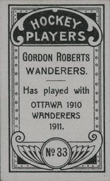 1911-12 Imperial Tobacco Hockey Players (C55) #33 Gordon Roberts Back