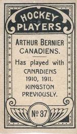 1911-12 Imperial Tobacco Hockey Players (C55) #37 Arthur Bernier Back