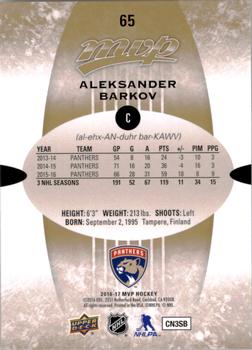 2016-17 Upper Deck MVP #65 Aleksander Barkov Back