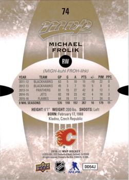 2016-17 Upper Deck MVP #74 Michael Frolik Back