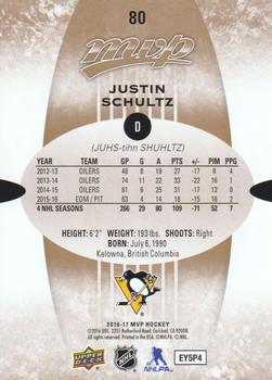 2016-17 Upper Deck MVP #80 Justin Schultz Back