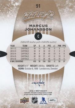 2016-17 Upper Deck MVP #91 Marcus Johansson Back