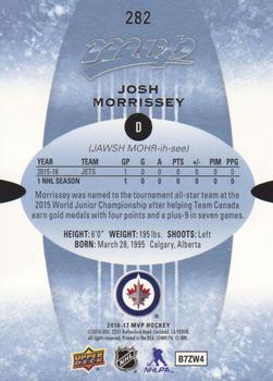 2016-17 Upper Deck MVP #282 Josh Morrissey Back