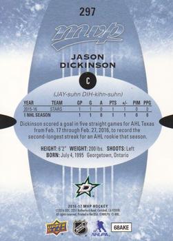 2016-17 Upper Deck MVP #297 Jason Dickinson Back