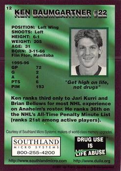 1996-97 Anaheim Mighty Ducks #12 Ken Baumgartner Back