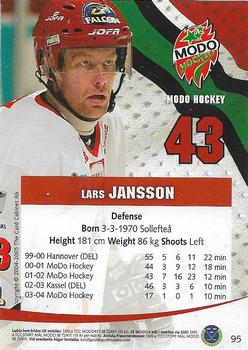 2004-05 SHL Elitset #95 Lars Jansson Back