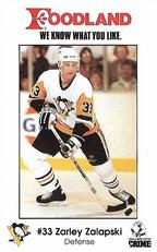 1989-90 Foodland Pittsburgh Penguins #3 Zarley Zalapski Front