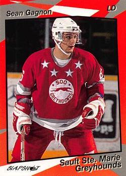 1993-94 Slapshot Sault Ste. Marie Greyhounds (OHL) #7 Sean Gagnon Front