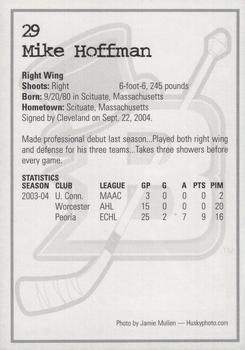 2004-05 Cleveland Barons (AHL) #NNO Mike Hoffman Back