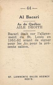 1952-53 St. Lawrence Sales (QSHL) #44 Alf Baccari Back