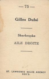 1952-53 St. Lawrence Sales (QSHL) #75 Gilles Dube Back