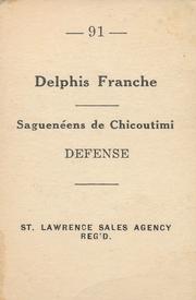 1952-53 St. Lawrence Sales (QSHL) #91 Delphis Franche Back