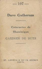 1952-53 St. Lawrence Sales (QSHL) #107 Dave Gatherum Back