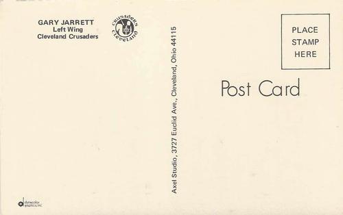 1972-73 Cleveland Crusaders (WHA) Postcards #NNO Gary Jarrett Back