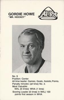 1975-76 Houston Aeros (WHA) #NNO Gordie Howe Back