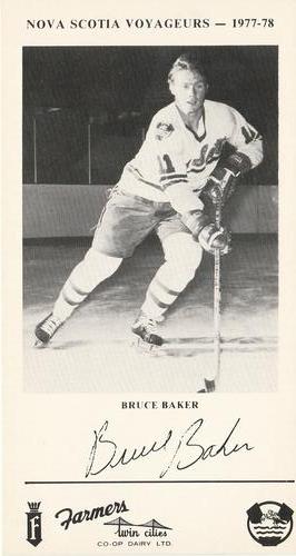 1977-78 Nova Scotia Voyageurs (AHL) #NNO Bruce Baker Front