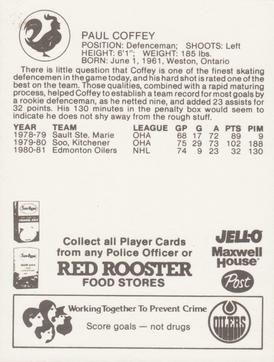 1981-82 Red Rooster Edmonton Oilers #NNO Paul Coffey Back